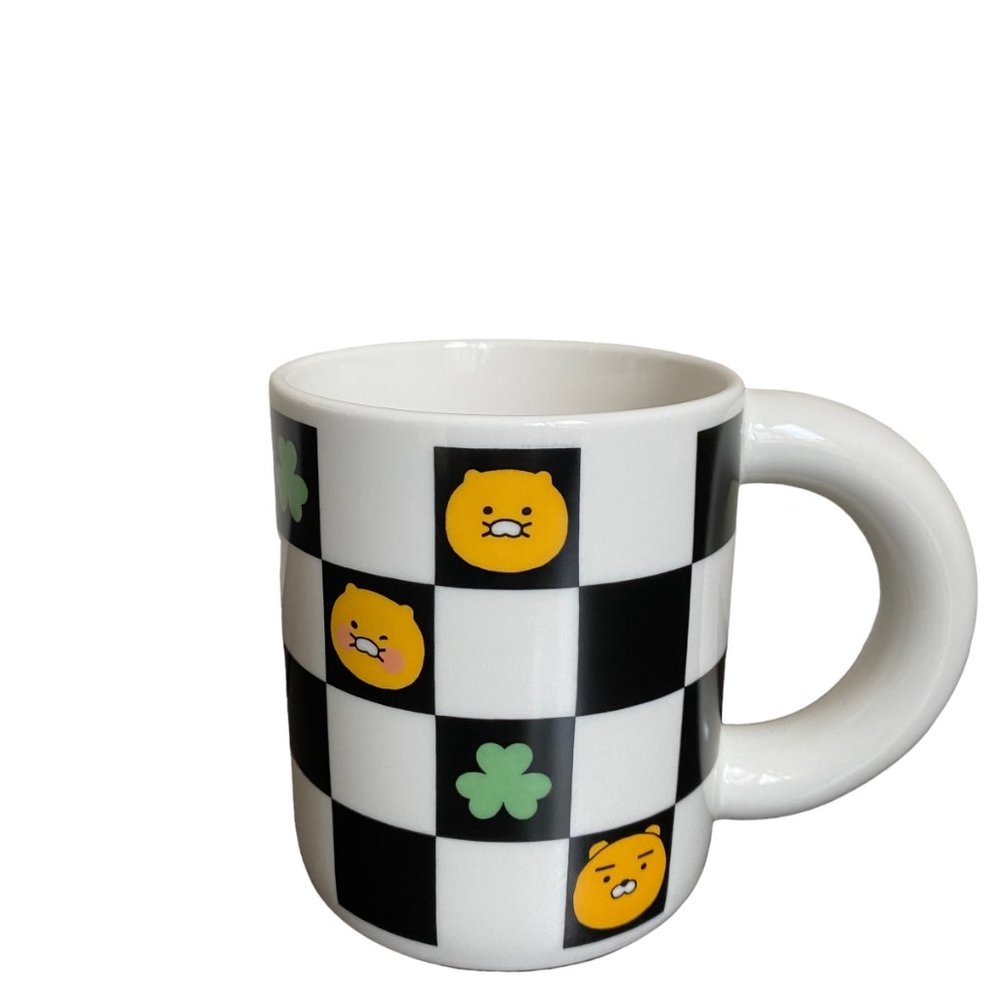 KAKAO FRIENDS EveryYay Checkerboard Mug 12 oz. Ryran & Choosik